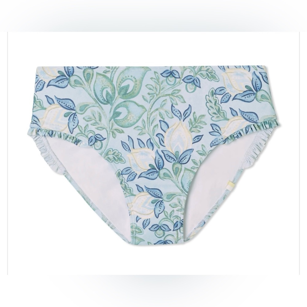 NWT Summersalt x Markarian Mini‎ Ruffle Secret Garden Bottoms Blue Floral Sz 12